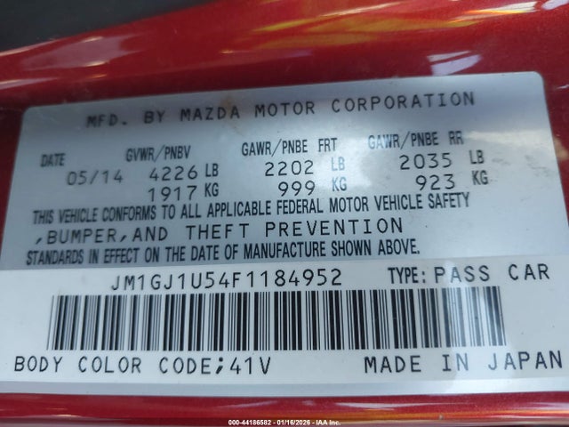 JM1GJ1U54F1184952 Mazda Mazda6 I Sport