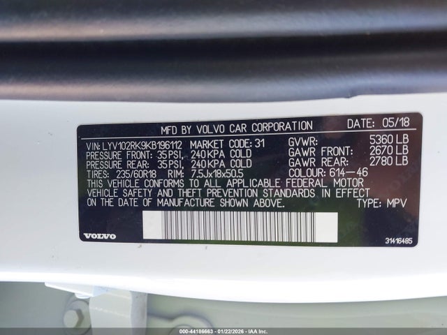 2019 VOLVO XC60 LYV102RK9KB196112 Photo 8