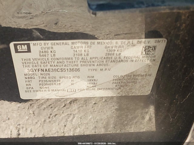 2012 CADILLAC SRX 3GYFNAE38CS513606 Photo 8