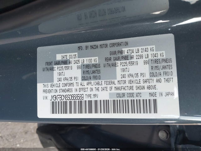 Aukcja sprzedaży 2025 Mazda Cx-5 2.5 S Carbon Edition, vin: JM3KFBCM8S0668589, numer aukcji: 44186680