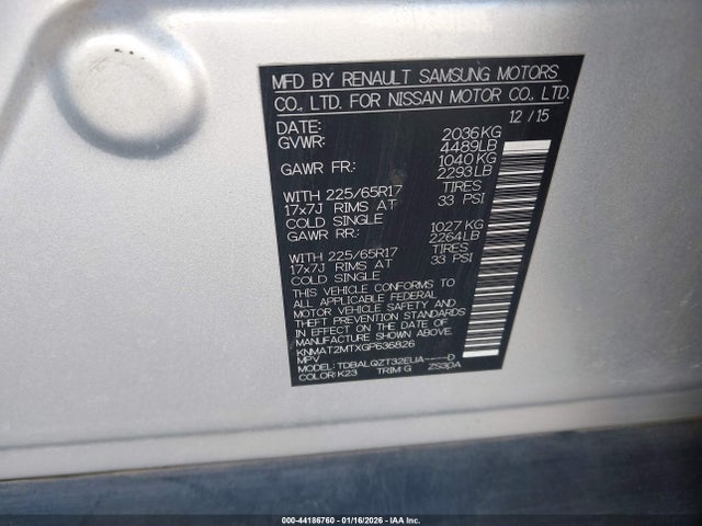 Nissan ROGUE SV 2016 KNMAT2MTXGP636826 Image 9