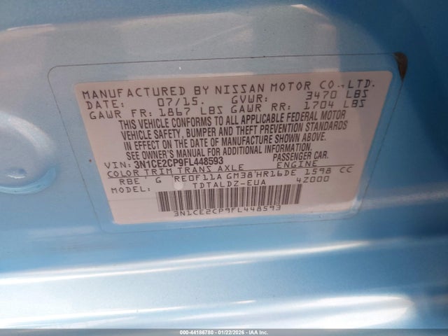 Nissan Versa Note Sv 2015 3N1CE2CP9FL448593 Image 9