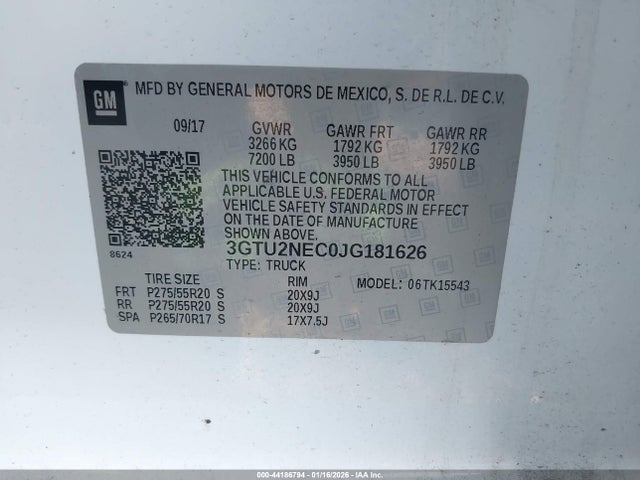 3GTU2NEC0JG181626 GMC Sierra 1500 Slt