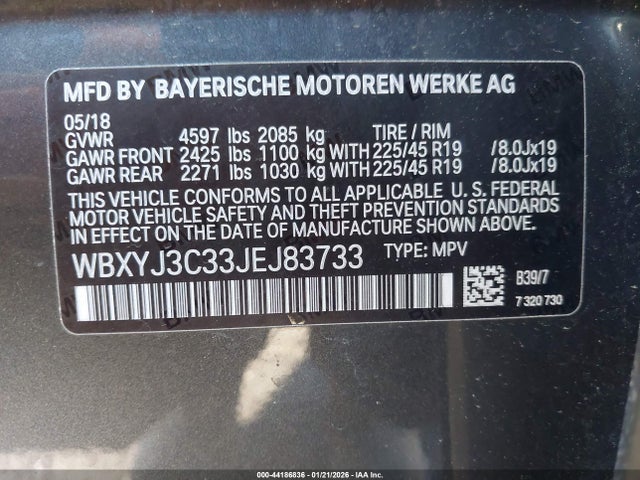 2018 BMW X2 WBXYJ3C33JEJ83733 Photo 8
