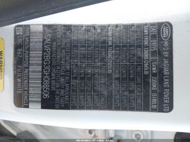 SALVP2BG3GH088506 Land Rover Range Rover Evoque Se/se Premium