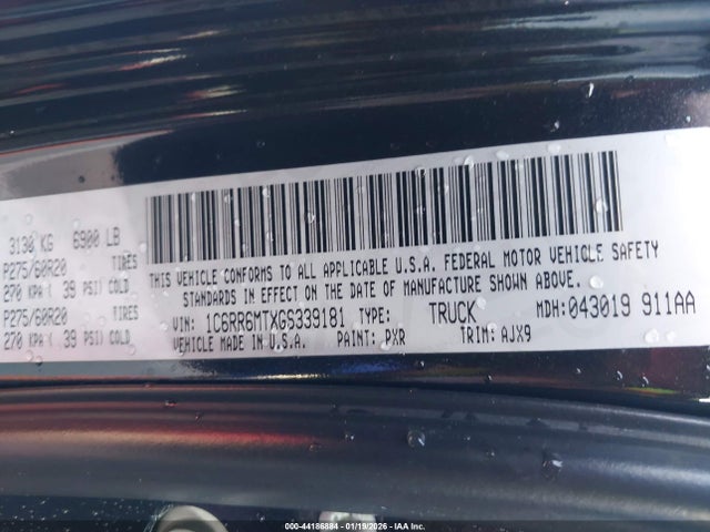 1C6RR6MTXGS339181 RAM 1500 Sport