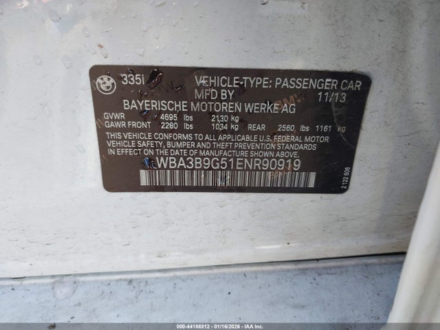 WBA3B9G51ENR90919 BMW 335i Xdrive