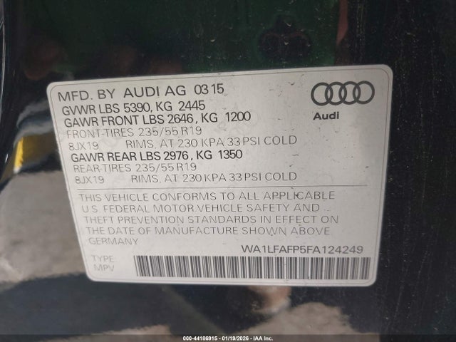 2015 AUDI Q5 WA1LFAFP5FA124249 Photo 8