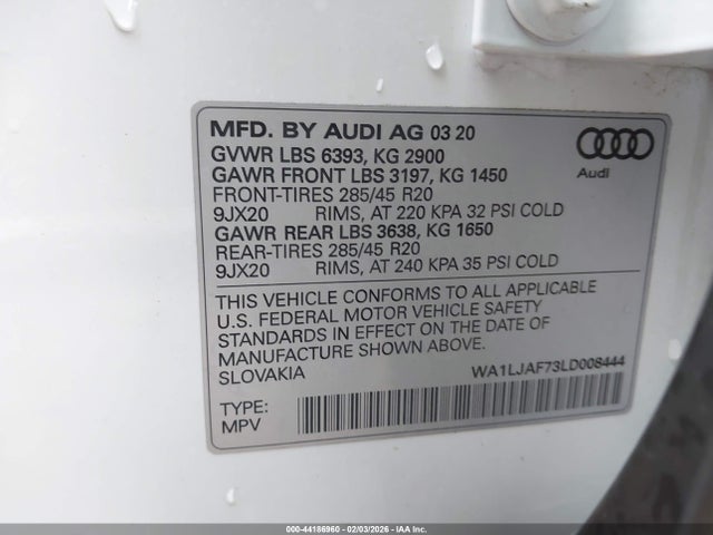 2020 AUDI Q7 WA1LJAF73LD008444 Photo 8
