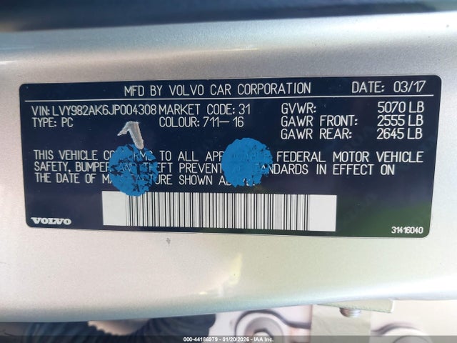 2018 VOLVO S90 LVY982AK6JP004308 Photo 8