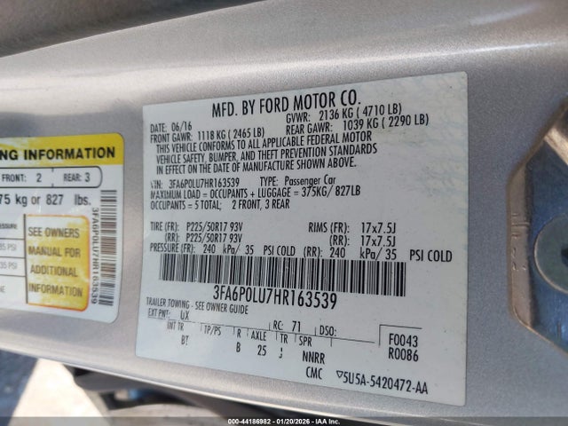 Ford Fusion Hybrid Se 2017 3FA6P0LU7HR163539 Image 9