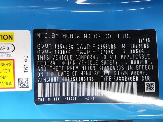 2025 HONDA CIVIC HYBRID JHMFL4H95SX003433 Photo 8