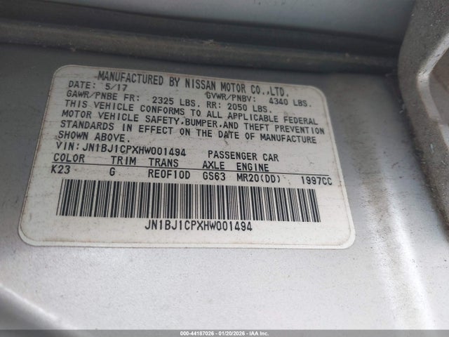 JN1BJ1CPXHW001494 Nissan Rogue Sport S