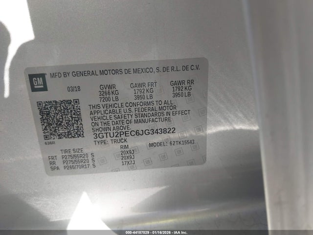 GMC Sierra 1500 Denali 2018 3GTU2PEC6JG343822 Image 9