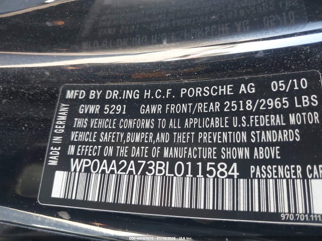 2011 PORSCHE PANAMERA WP0AA2A73BL011584 Photo 8