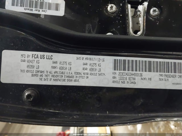 Продаж на аукціоні авто 2017 Chrysler 300 300s Awd, vin: 2C3CCAGG3HH553136, номер лоту: 44187100