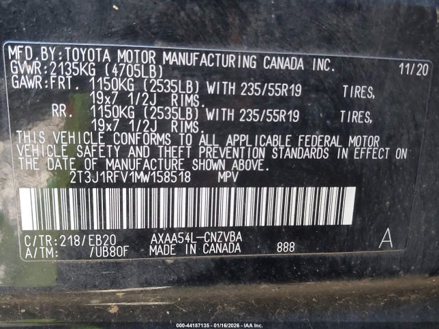 Toyota Rav4 Adventure 2021 2T3J1RFV1MW158518 Image 9