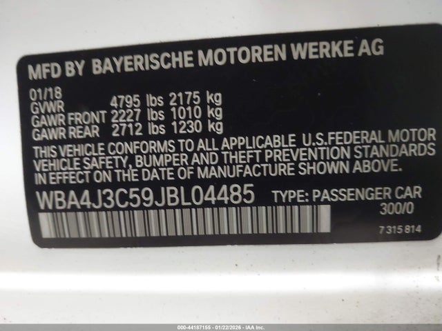 WBA4J3C59JBL04485 BMW 430i Gran Coupe Xdrive