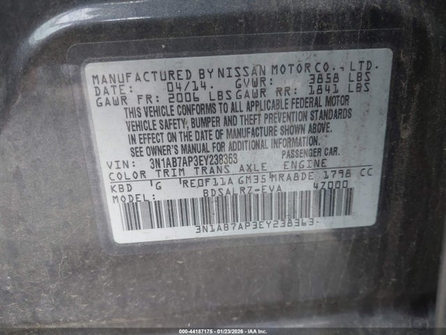 3N1AB7AP3EY238363 Nissan SENTRA SR