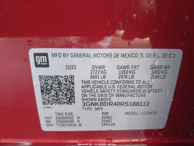 3GNKBDR40RS188113 Chevrolet Blazer Fwd 3lt