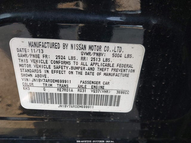 JN1BV7AR0EM699911 Infiniti Q50 SPORT