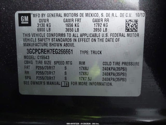 3GCPCREH7EG266661 Chevrolet Silverado 1500 1lt