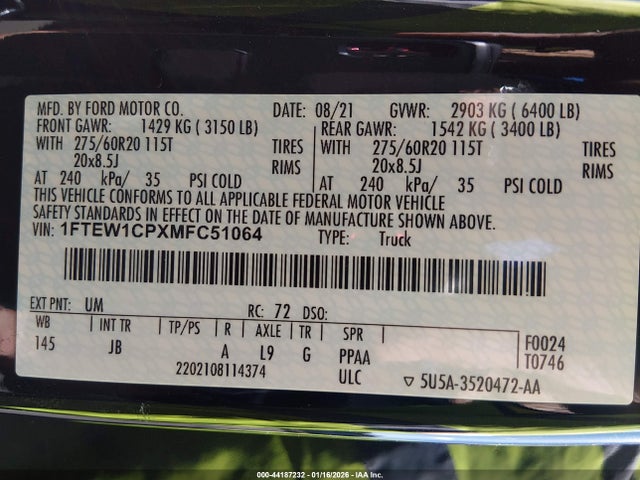 2021 FORD F-150 1FTEW1CPXMFC51064 Photo 8