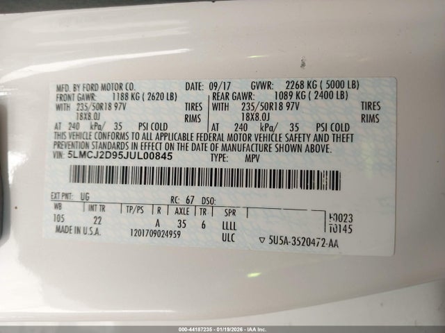 Lincoln MKC SELECT 2018 5LMCJ2D95JUL00845 Image 9