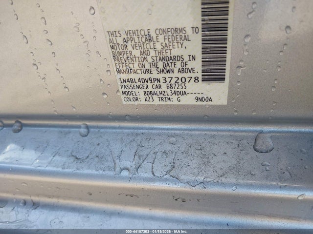 1N4BL4DV9PN372078 Nissan Altima Sv Fwd