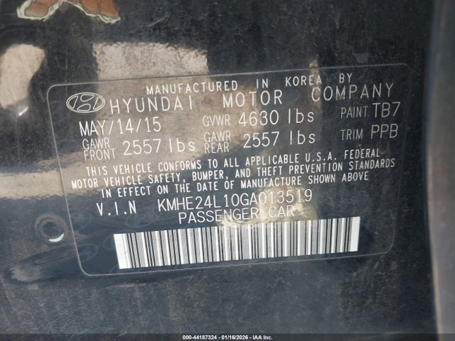 KMHE24L10GA013519 Hyundai Sonata Hybrid Se