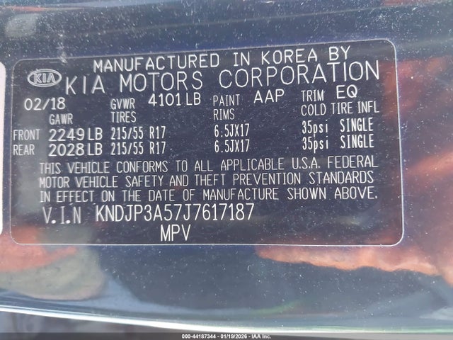KNDJP3A57J7617187 KIA SOUL +