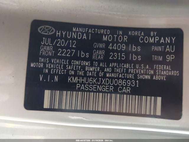 2013 HYUNDAI GENESIS KMHHU6KJXDU086931 Photo 8