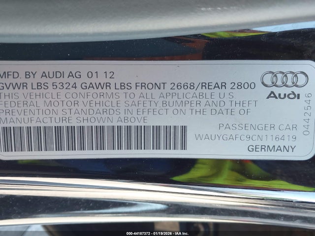 2012 AUDI A7 WAUYGAFC9CN116419 Photo 8