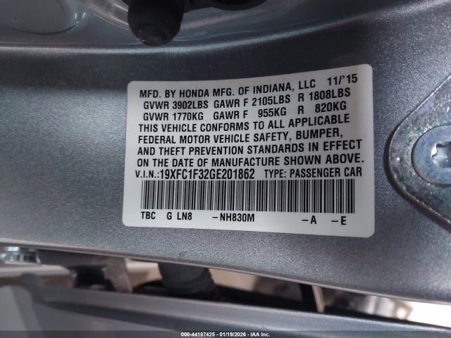 Honda Civic Ex-t 2016 19XFC1F32GE201862 Image 9