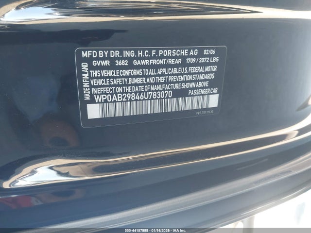 2006 PORSCHE CAYMAN S WP0AB29846U783070 Photo 8