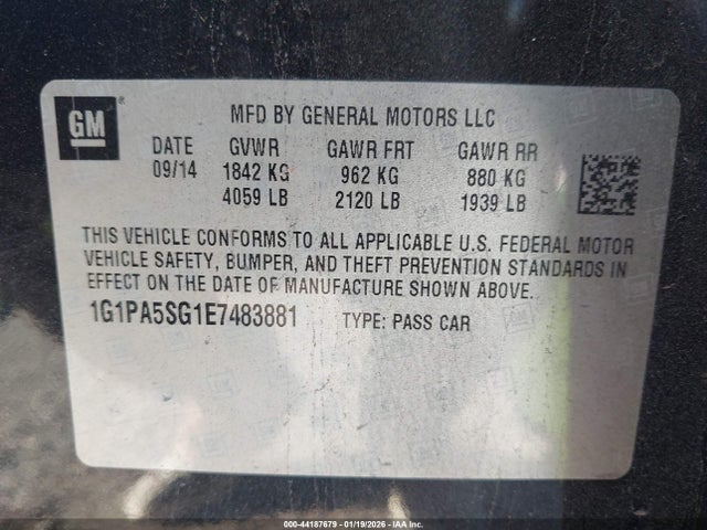 1G1PA5SG1E7483881 Chevrolet Cruze Ls Auto