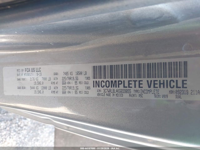 2019 Ram 4500 Chassis Tradesman/slt მანქანა იყიდება აუქციონზე, vin: 3C7WRLBL4KG659855, აუქციონის ნომერი: 44187695