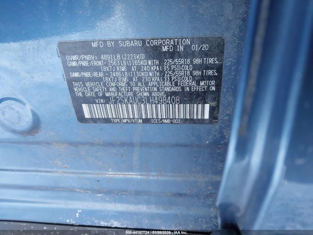Subaru Forester Limited 2020 JF2SKAUC3LH498408 Image 9