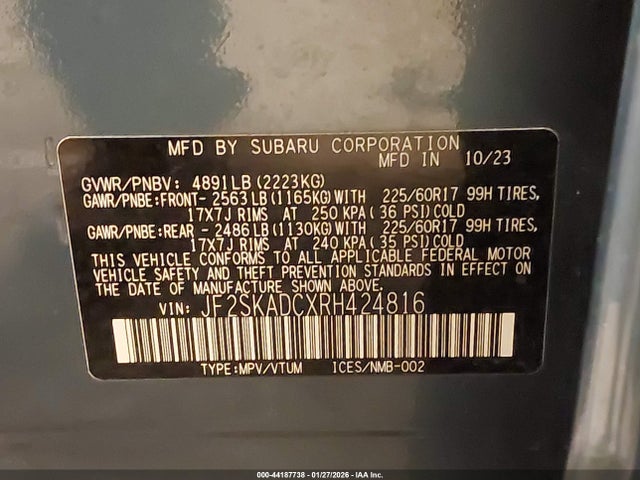 2024 SUBARU FORESTER JF2SKADCXRH424816 Photo 8