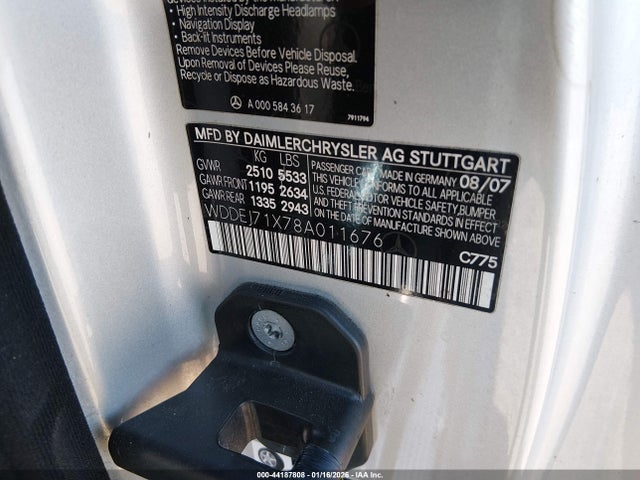 2008 MERCEDES-BENZ CL 550 WDDEJ71X78A011676 Photo 8