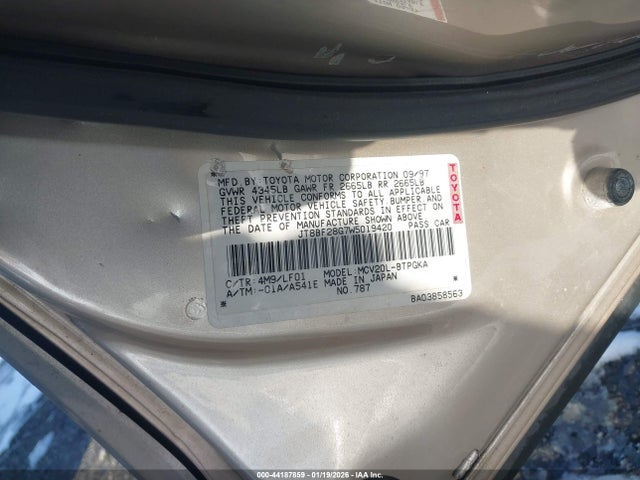 Aukcja sprzedaży 1998 Lexus Es 300, vin: JT8BF28G7W5019420, numer aukcji: 44187859