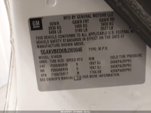 2011 BUICK ENCLAVE 5GAKVBED6BJ369946 Photo 8