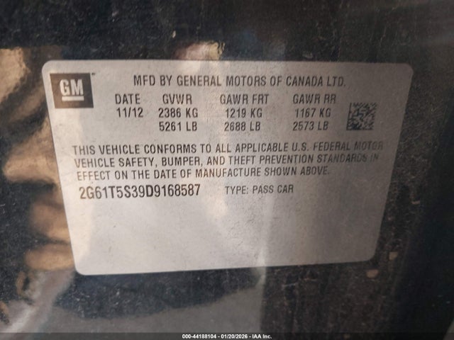 2013 CADILLAC XTS 2G61T5S39D9168587 Photo 8