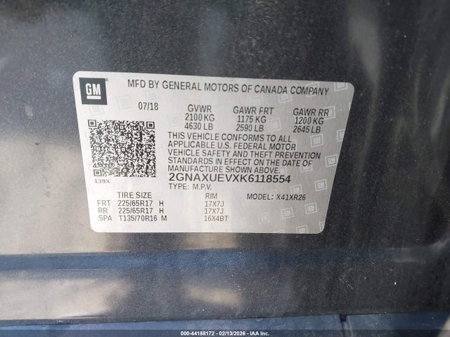 Chevrolet EQUINOX LT 2019 2GNAXUEVXK6118554 Image 9