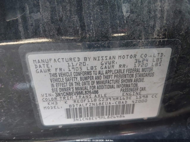 Nissan Versa Sv Xtronic Cvt 2021 3N1CN8EV9ML826486 Image 9