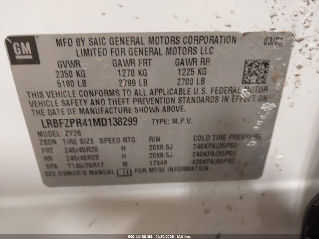 Aukcja sprzedaży 2021 Buick Envision Awd Essence, vin: LRBFZPR41MD138299, numer aukcji: 44188190