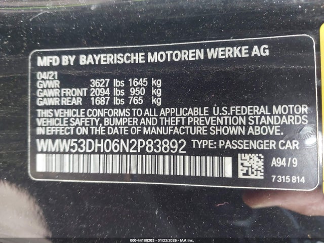 2022 MINI HARDTOP WMW53DH06N2P83892 Photo 8