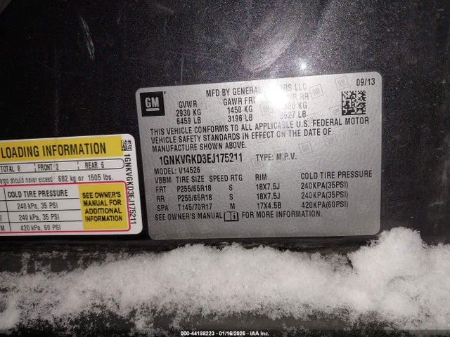 2014 CHEVROLET TRAVERSE 1GNKVGKD3EJ175211 Photo 8