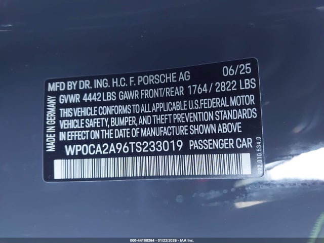 2026 PORSCHE 911 WP0CA2A96TS233019 Photo 8