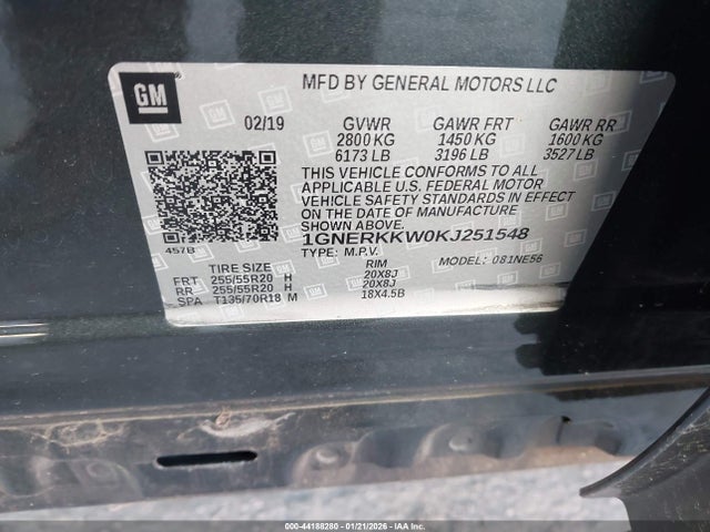 1GNERKKW0KJ251548 Chevrolet Traverse Premier